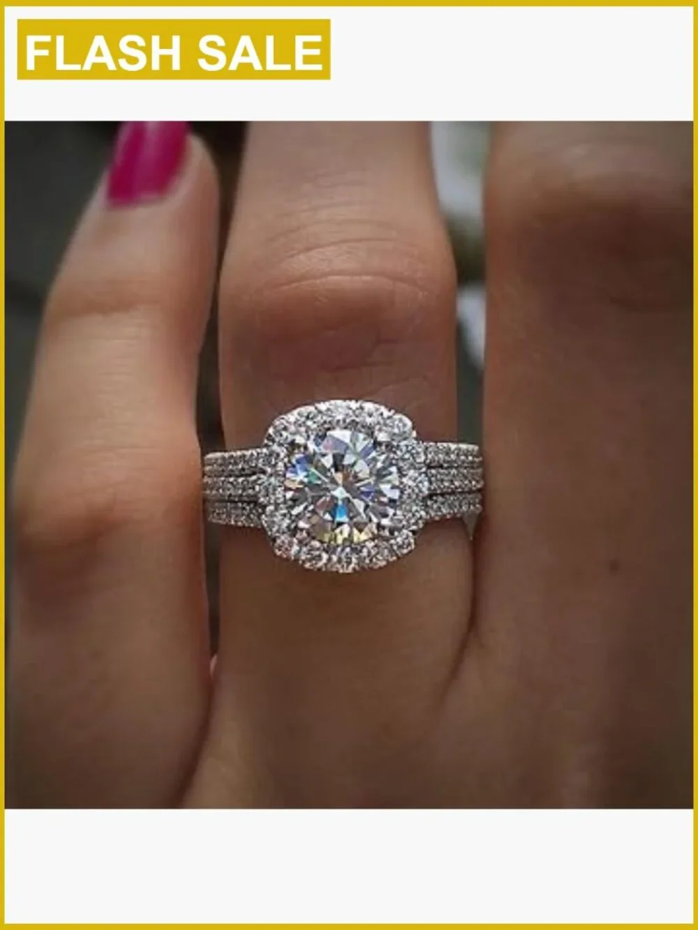 Sterling Silver Eternity Ring CZ Diamond Multi Row Band Wedding Size 8
